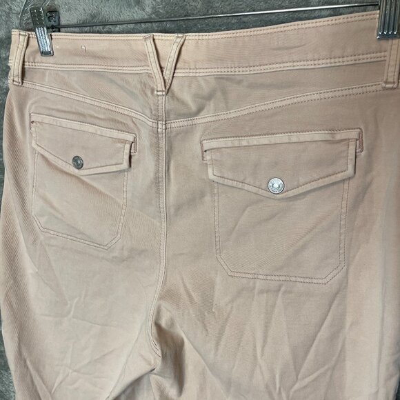 Chicos 1 Women Embroidered Utility High Rise Straight Leg Ankle Pants 8 Pink - Picture 6 of 12